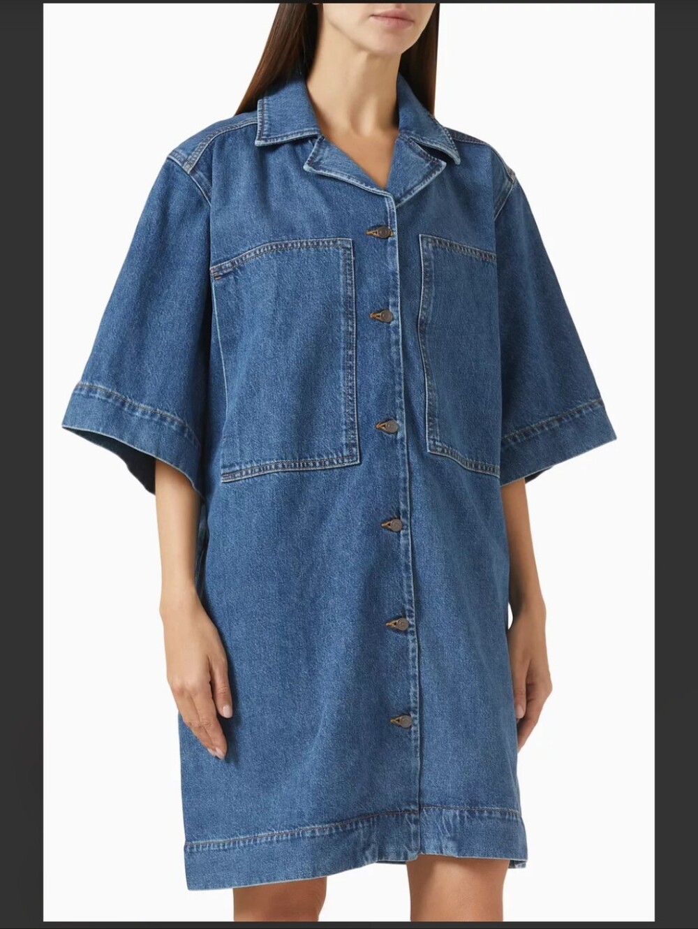 COS Mini Denim Shirt Dress Size 14 - Picture 8 of 11